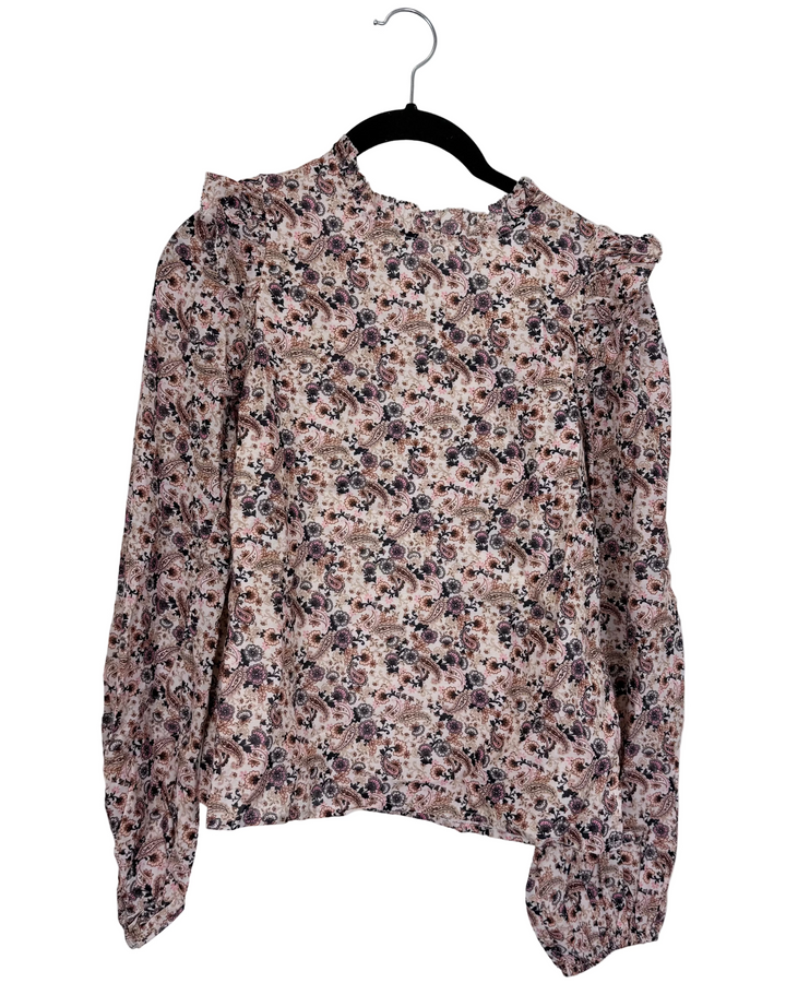 Floral Ruffle Blouse - Size 0/2