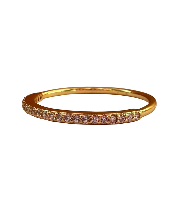 Rhinestone & Gold Dainty Ring - Size 6
