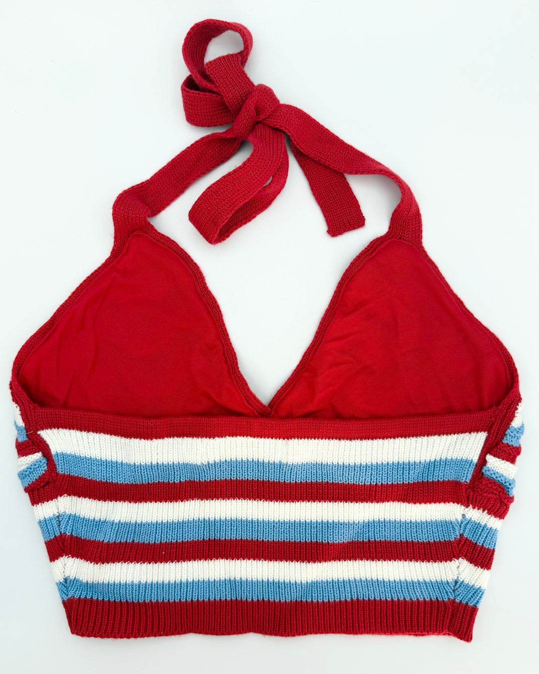 Blue, White, Red Crochet Halter Top - Size 6/8