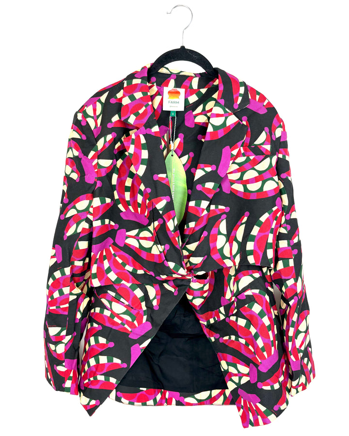 Farm Rio Colorful Banana Print Blazer Dress - Small