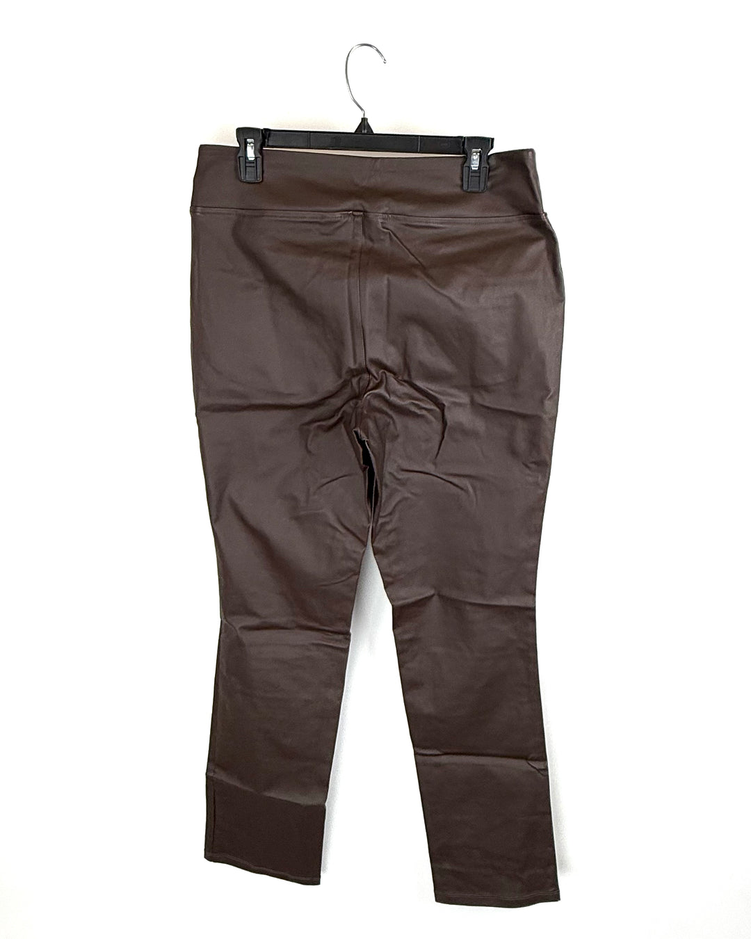 Brown Wide Leg Faux Leather Pants - Size 12