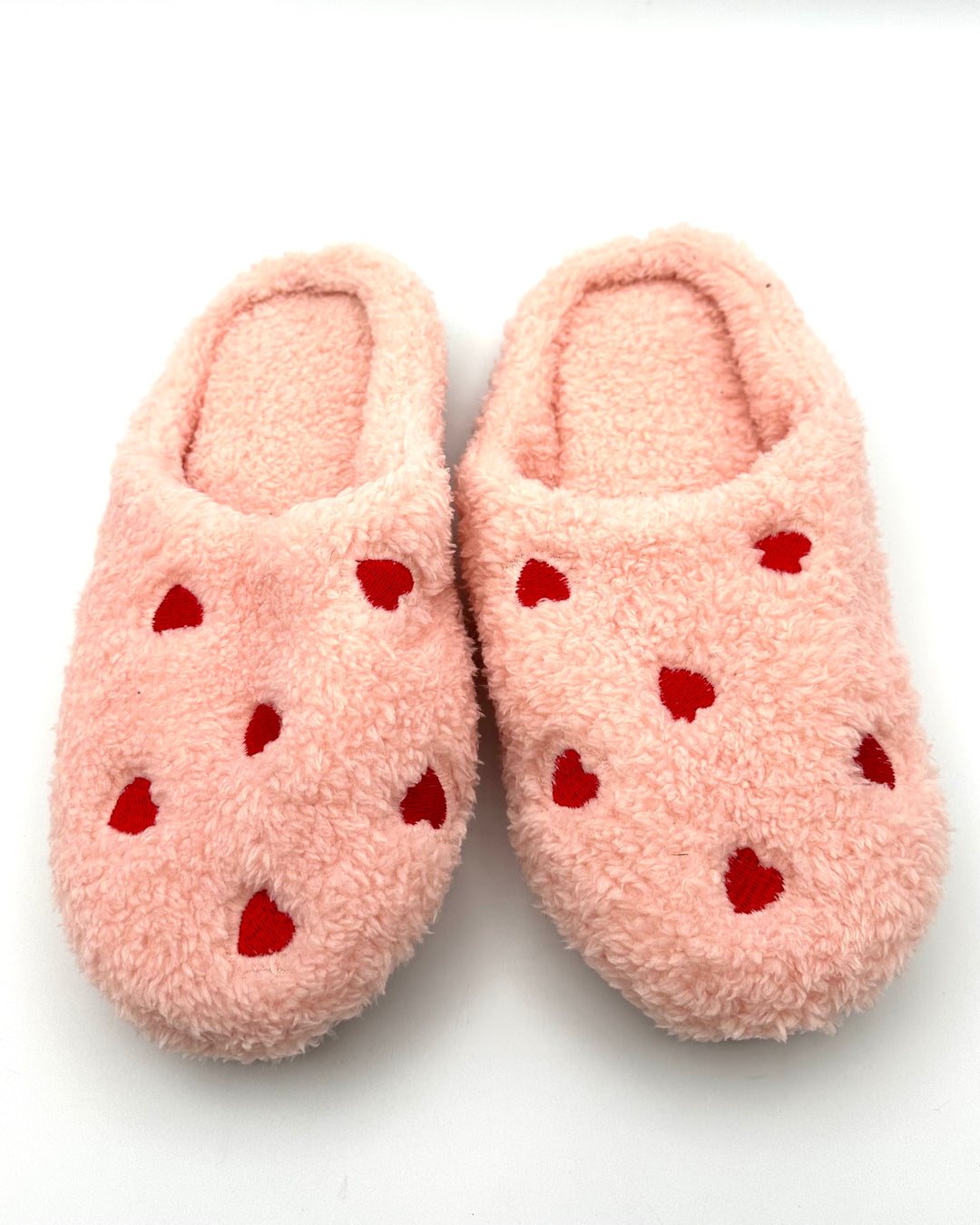 Baby Pink Heart Slippers - Size 8