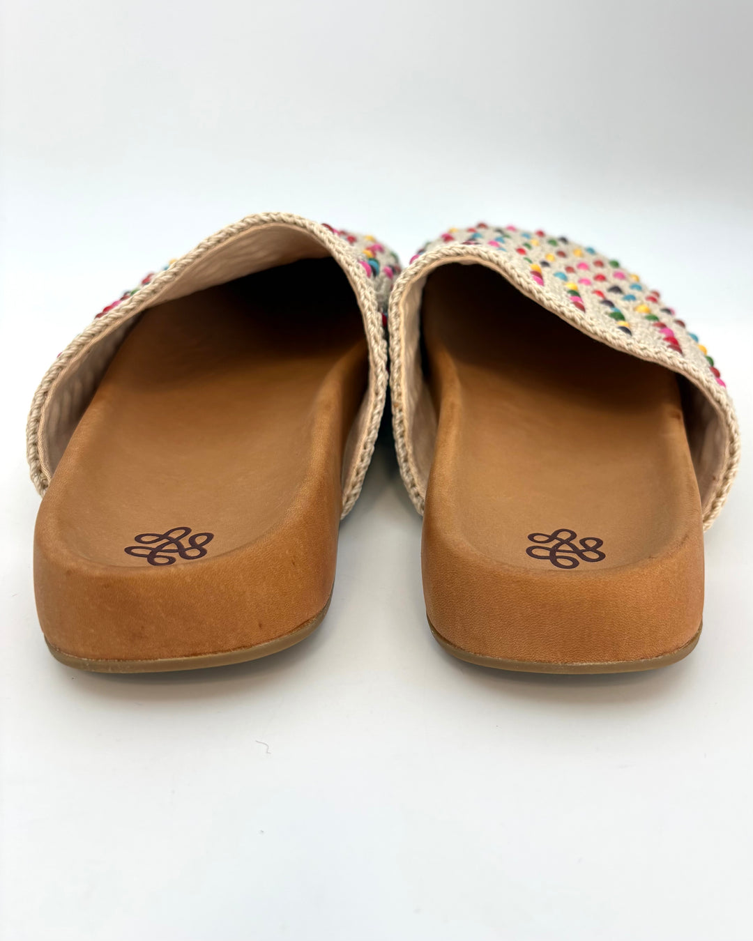 Light Tan Crochet Colorful Bead Clogs - Size 7, 8, 9, 10, 11