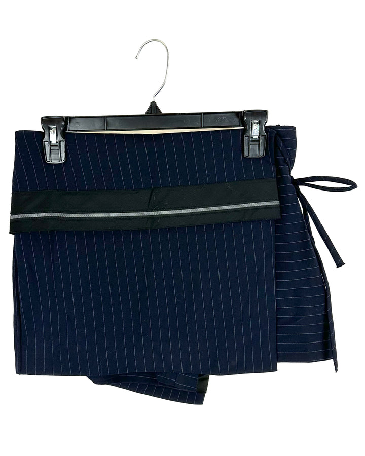 Maniere De Voir Navy Pinstripe Skort - Small