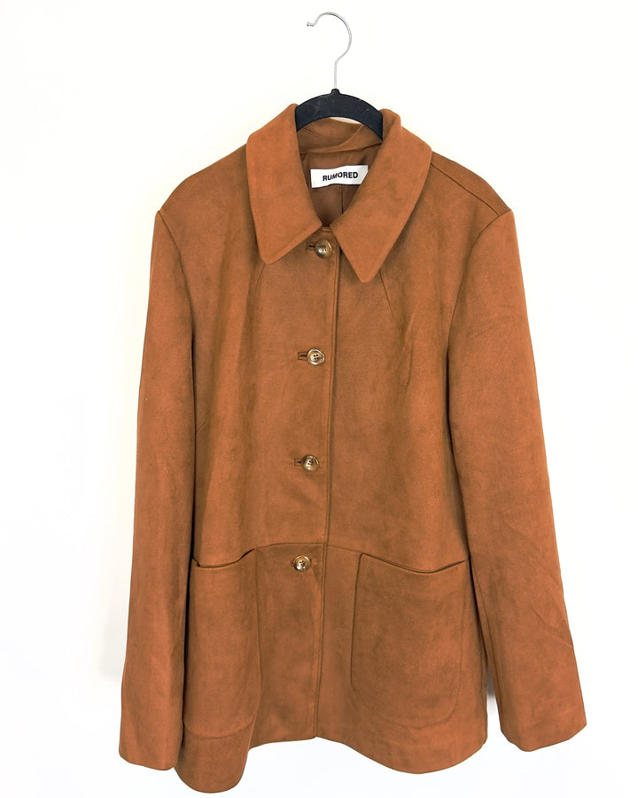 Cognac Brown Soft Jacket - Size 6/8