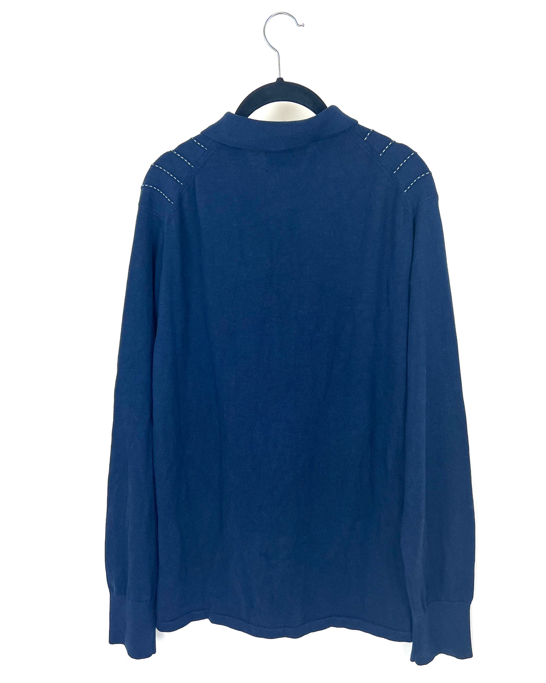 MENS Navy Button Down Collared Cardigan - Large