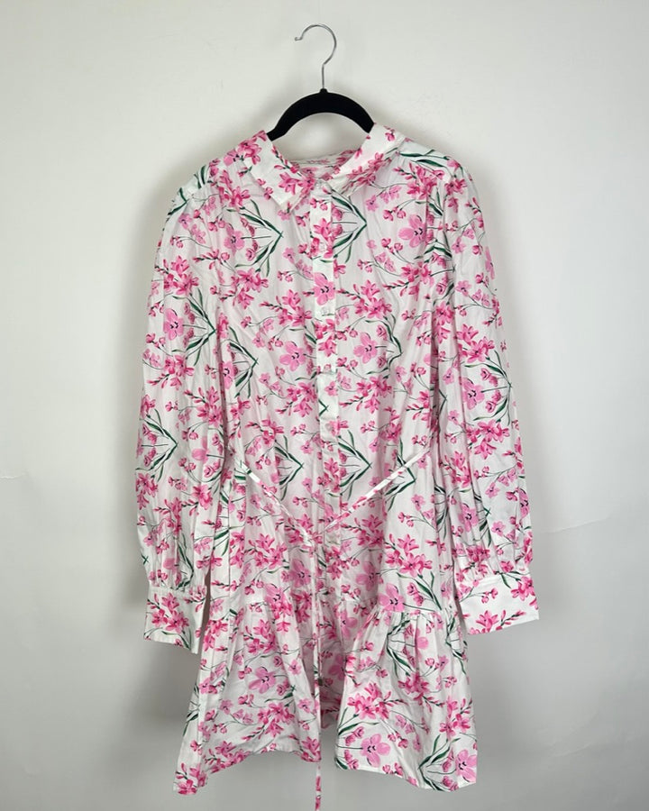 Floral Collared Button Down Dress - Size 6/8