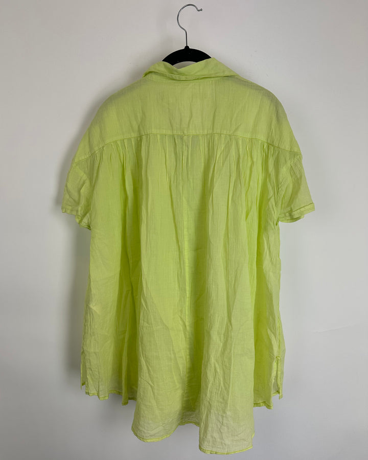 Free People Sheer Green Tunic - Extra Small