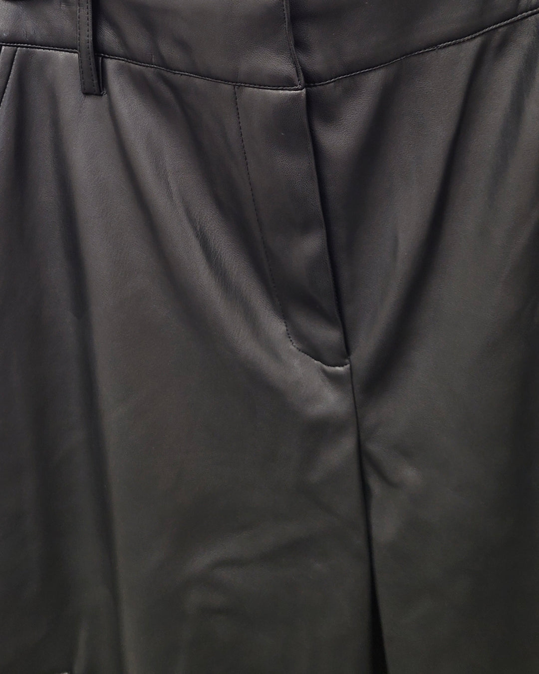 Black Faux Leather Joggers - Size 2/4