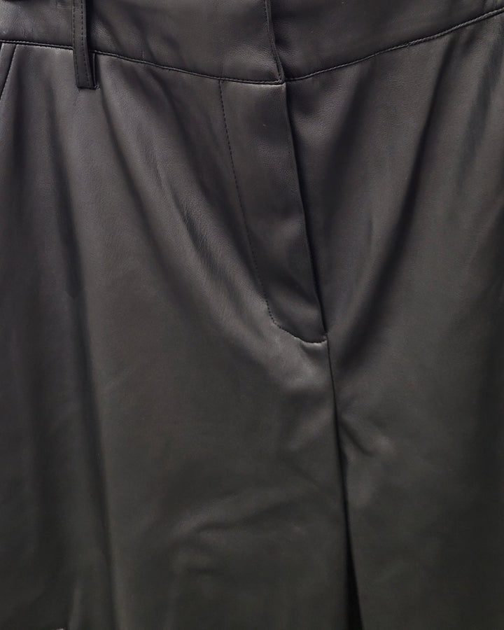Black Faux Leather Joggers - Size 2/4