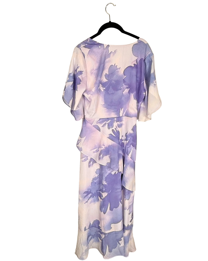 Purple Floral Ruffle Dress - Size 6/8