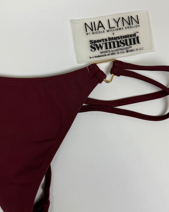 Red Wine Thong Bikini Bottom - XS - XXXL