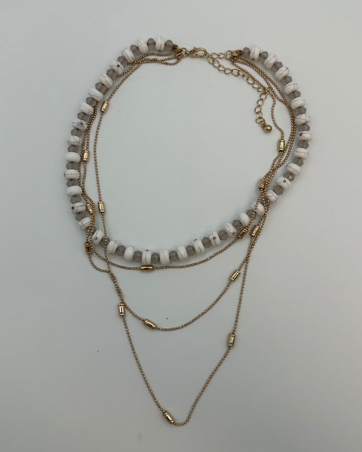 Gold Beaded Layered Necklace