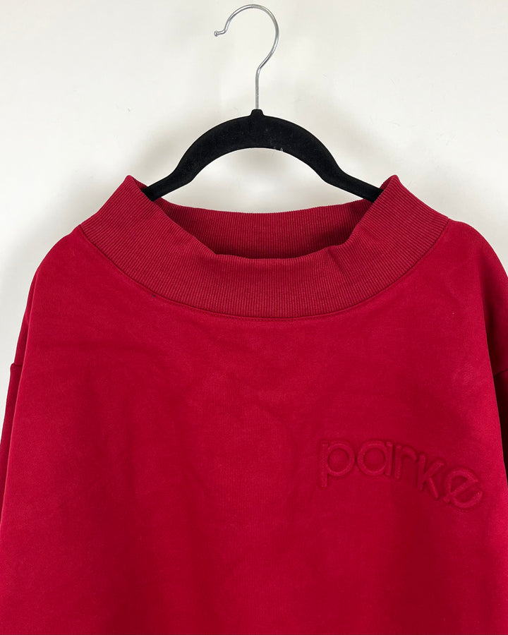 PRESALE: Red Parke Logo Mockneck Sweatshirt - S/M, L/XL and XXL