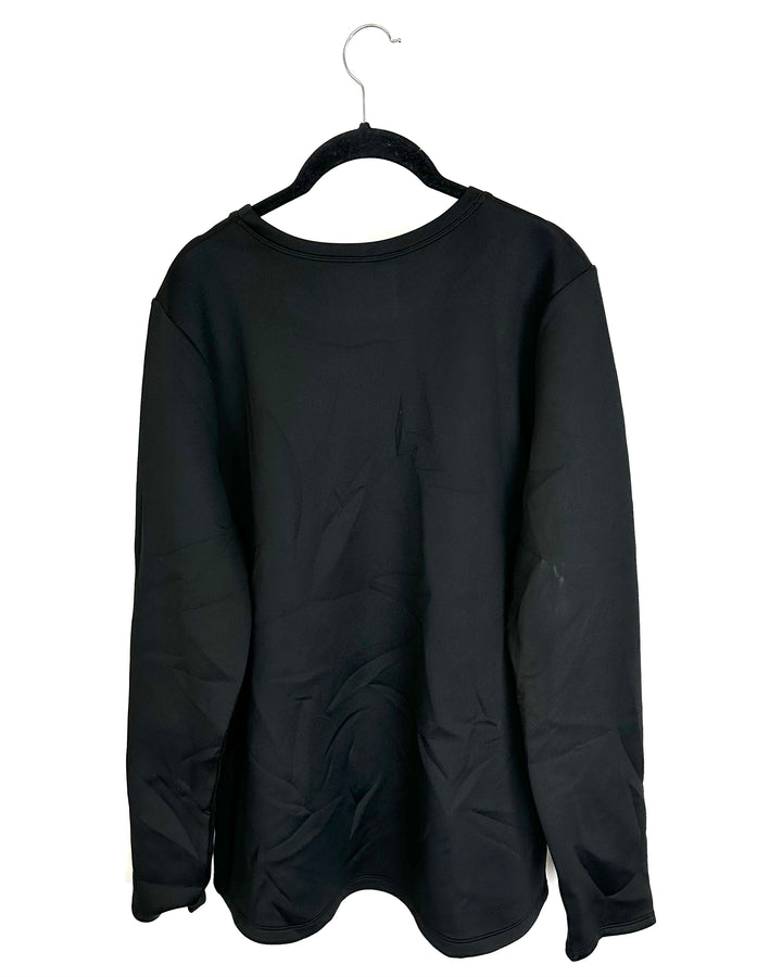 Black Fitted Long Sleeve Top - Extra Large