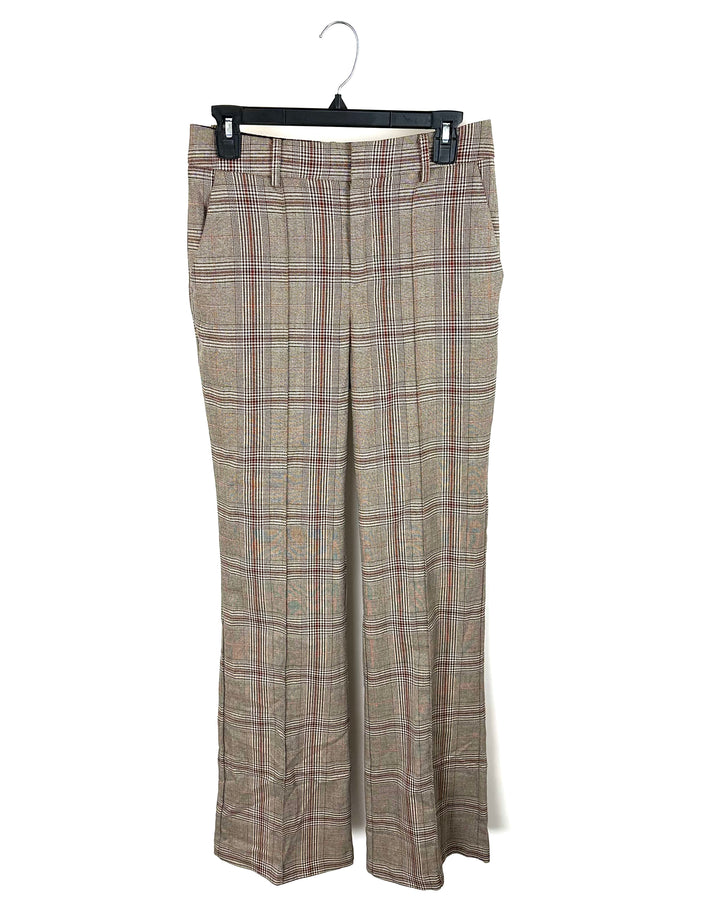 Lovers + Friends Brown Plaid Trousers - Small