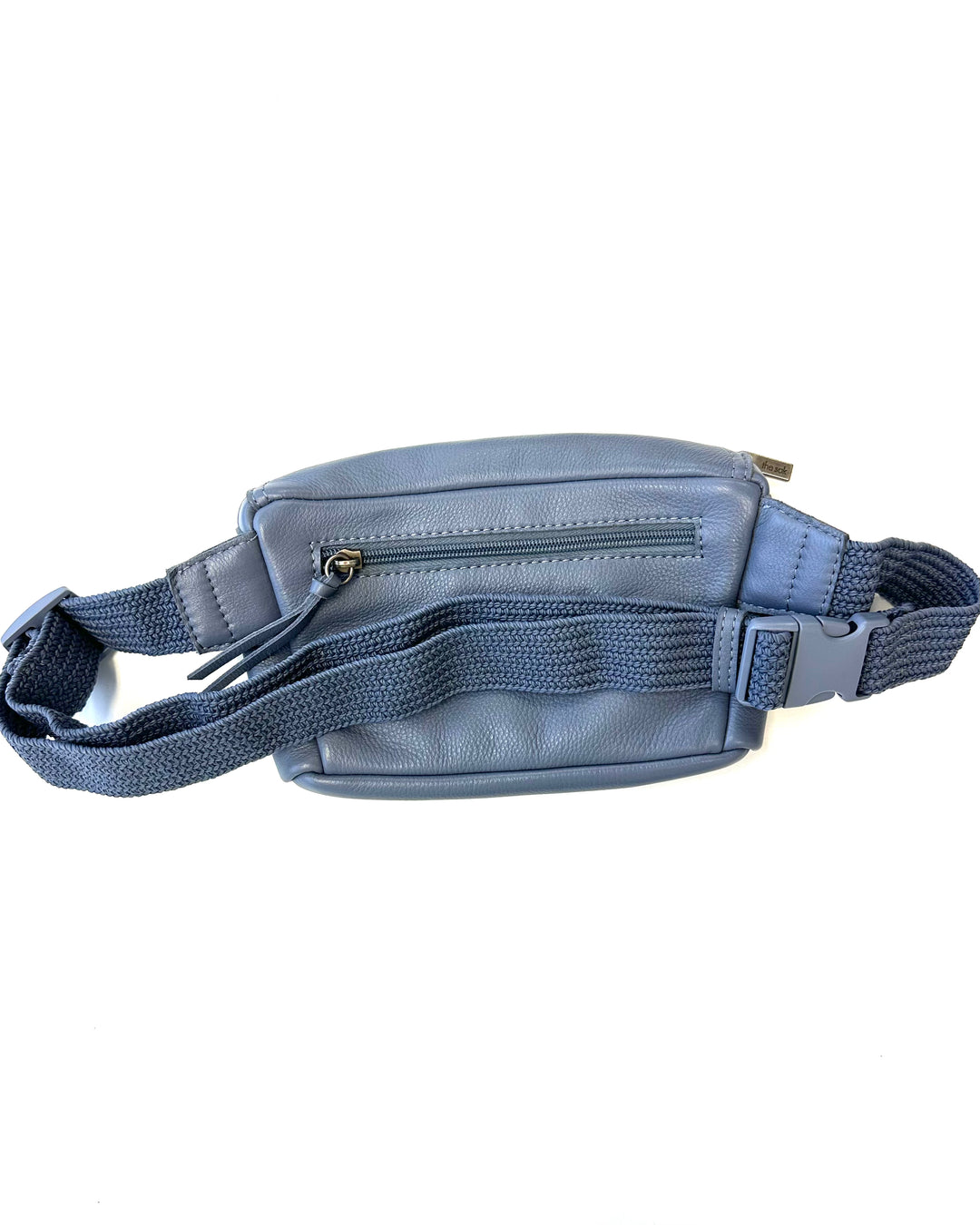 Mini Dusty Blue Leather Belt Bag