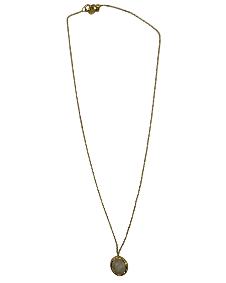 Gold Chain Necklace with White Stones