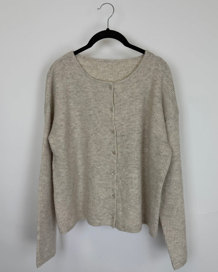 Light Beige Knit Cardigan - Size 6