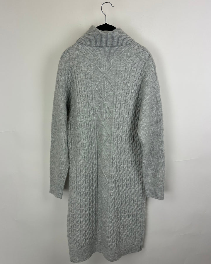 Gray Turtleneck Sweater Dress - Medium