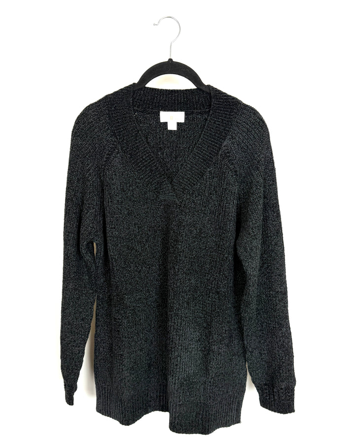 Black Chunky Knit Sweater - Size 6/8