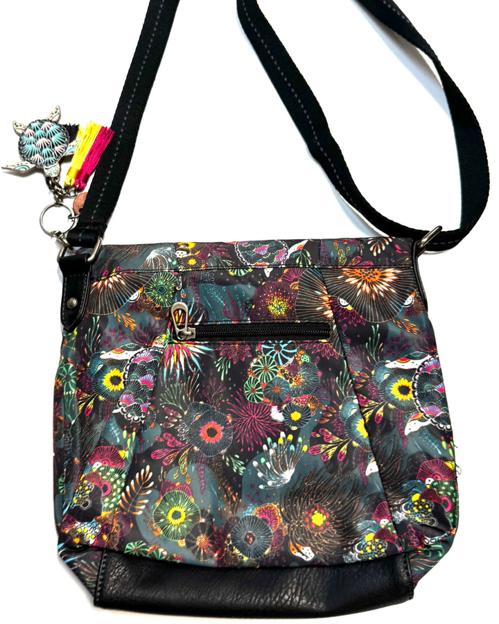 Black Water Motif Crossbody Bag