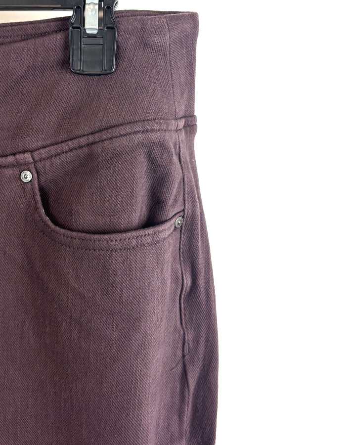 Chocolate Plum Pull On Style Jeans- Size 12