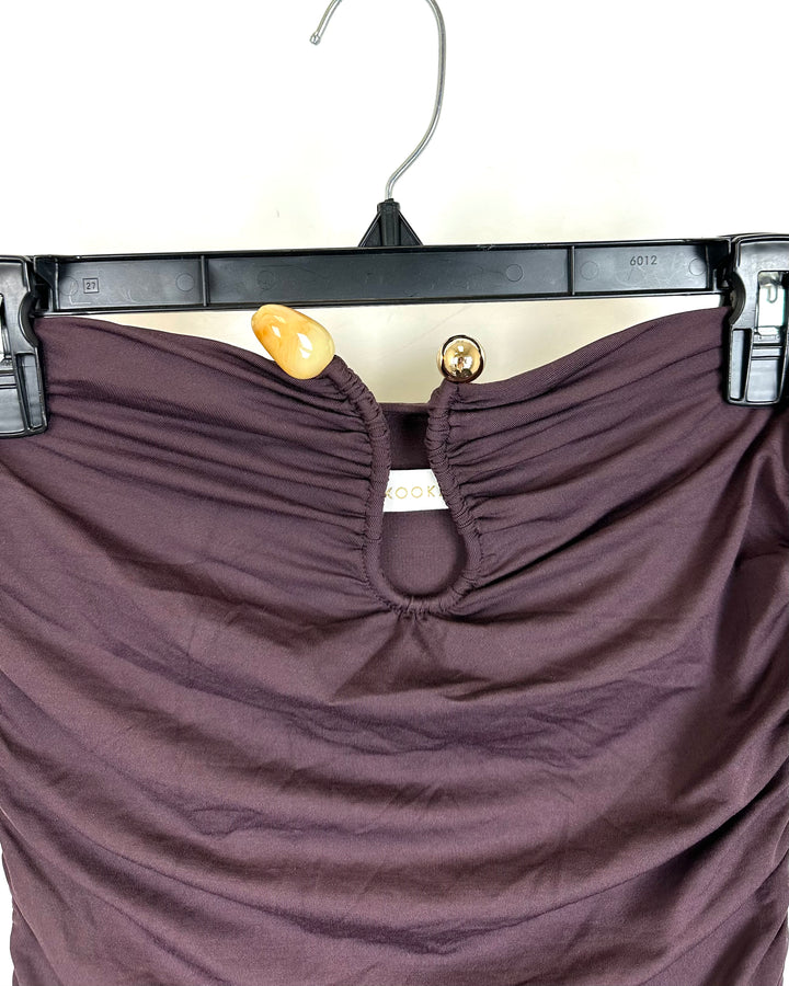 Kookai Brown Strapless Dress - Size 4