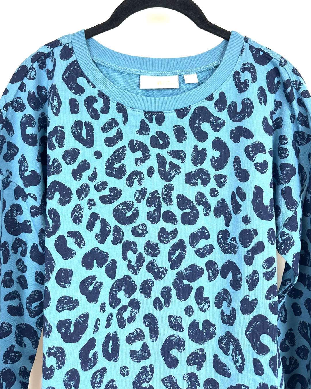 Dark Teal Leopard Print Top - Size 6/8