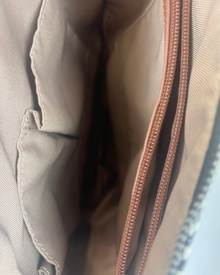 Black, White, and Tan Crossbody Bag