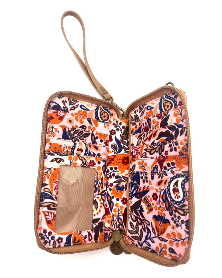 Pink Abstract Pattern Wallet/Wristlet/Crossbody Bag