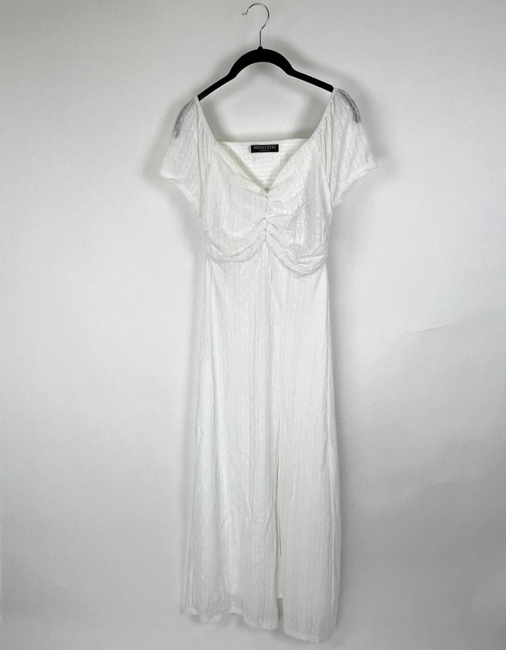 White Textured Dress - Size 6