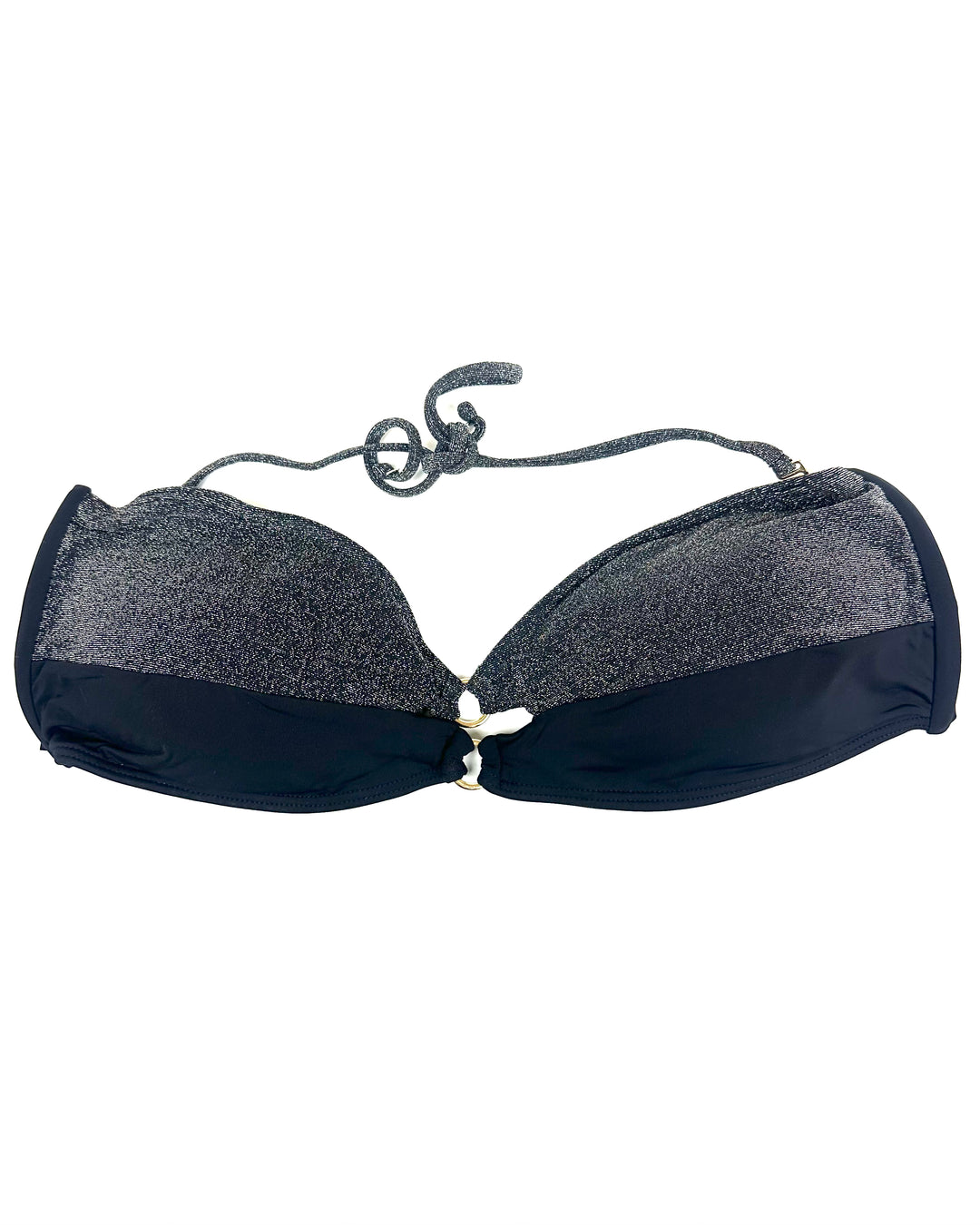 Black Shimmer Convertible Bikini Top - Size S, L, XL