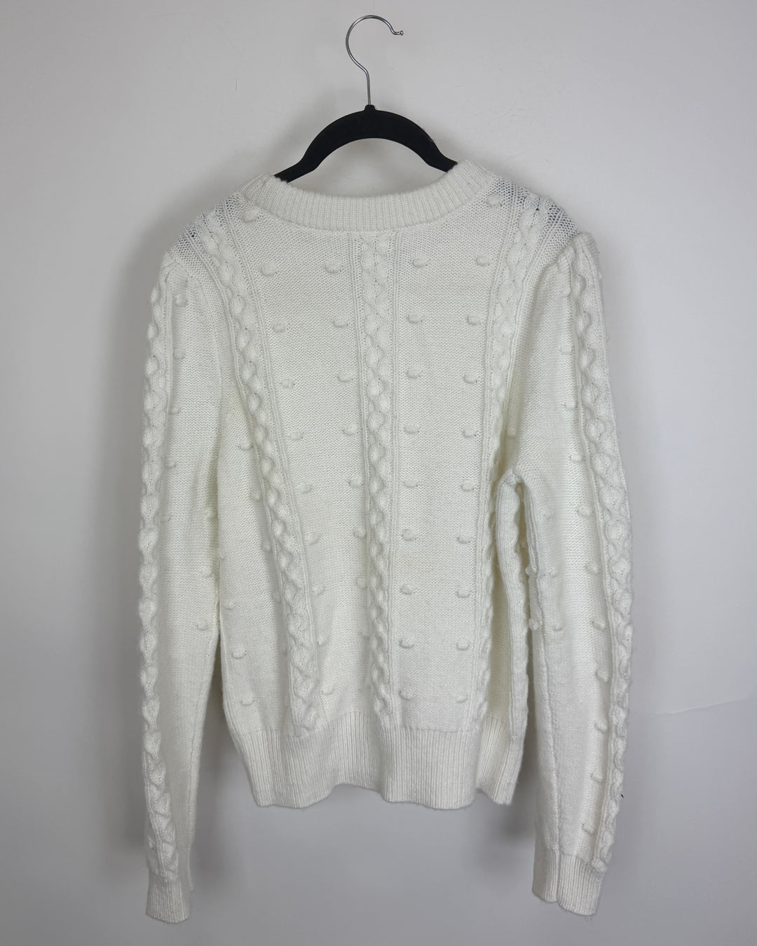 White Floral Cable Knit Sweater - Size 2/4