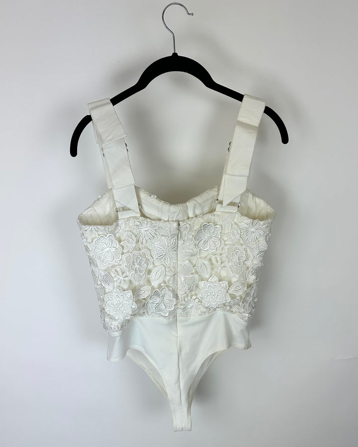 White Lace Bodysuit- Size 00 and Size 4
