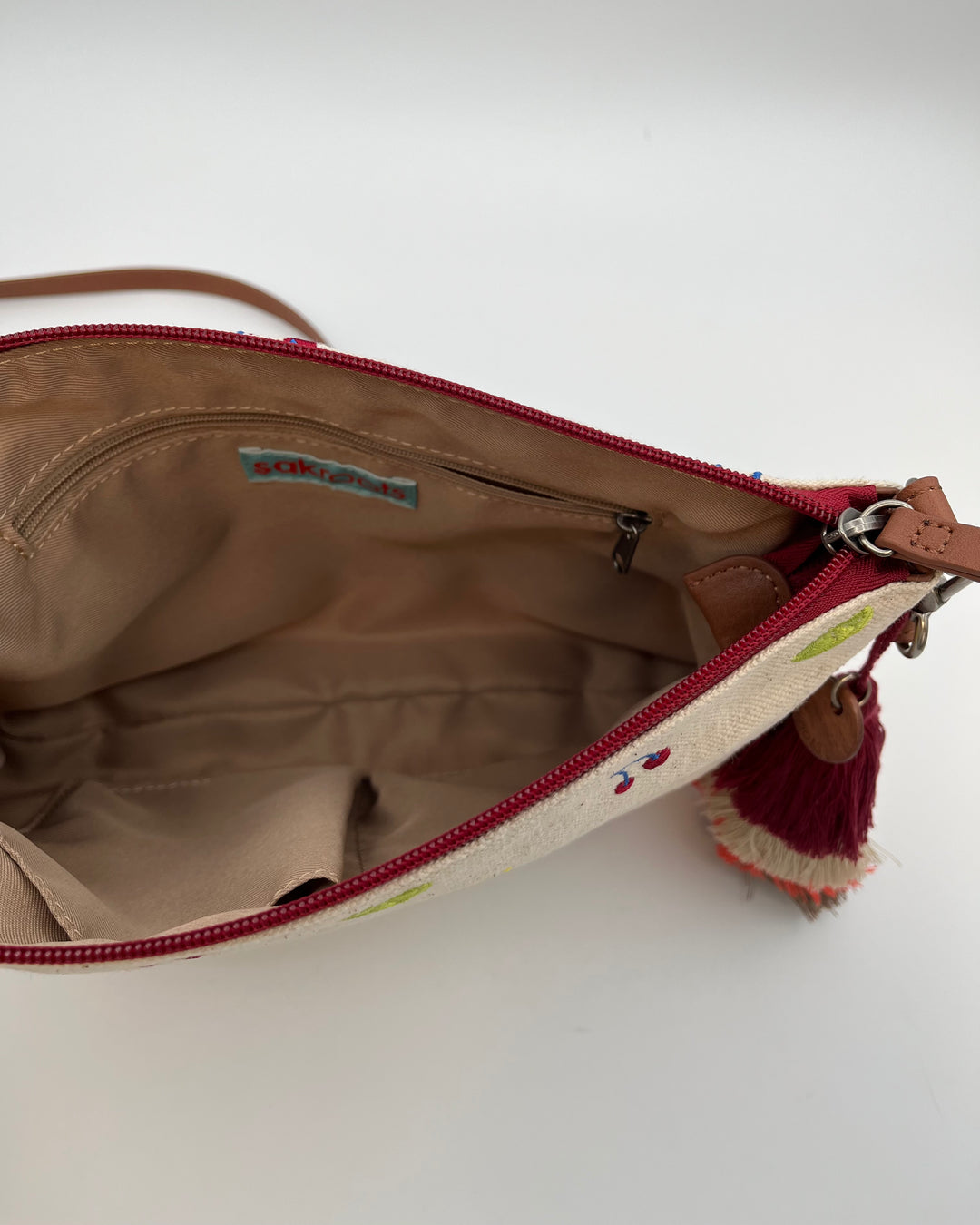 Canvas Fruit Embroidery Bag