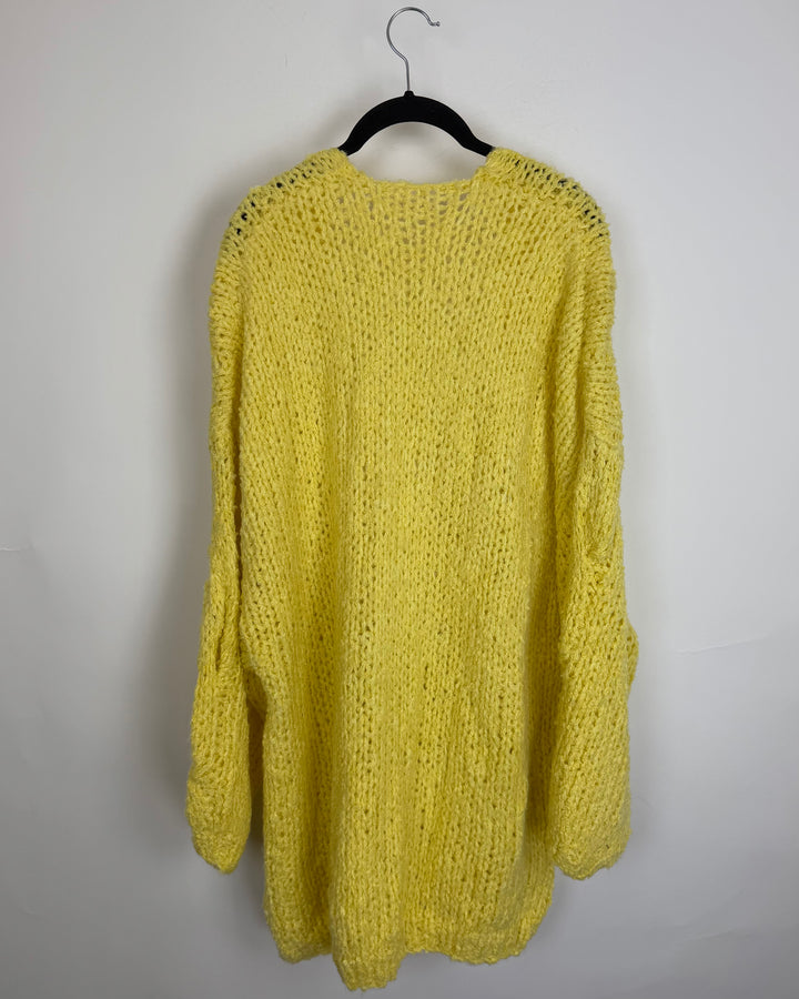 Yellow Open Knit Cardigan - Size 8/10