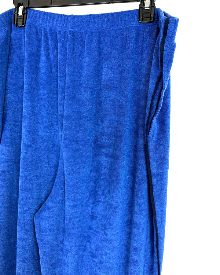 Blue Terry Cloth Pants - 1X