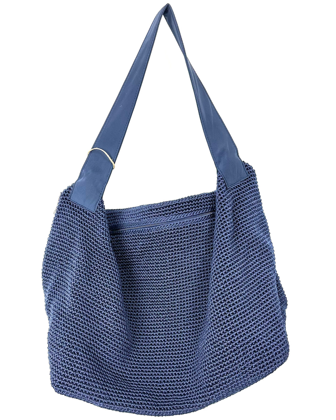 Large Navy Blue Crochet Shoulder Bag