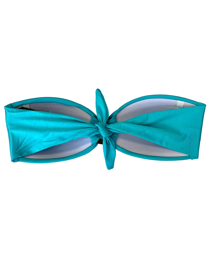 Bright Teal Ring Bandeau Bikini Top - Small and Large