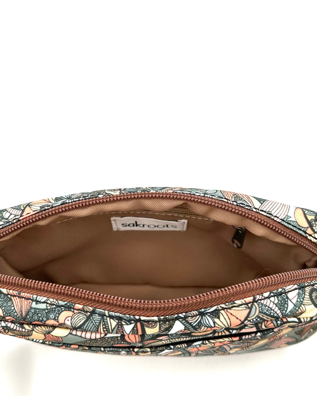 Brown Multipattern Crossbody Wallet