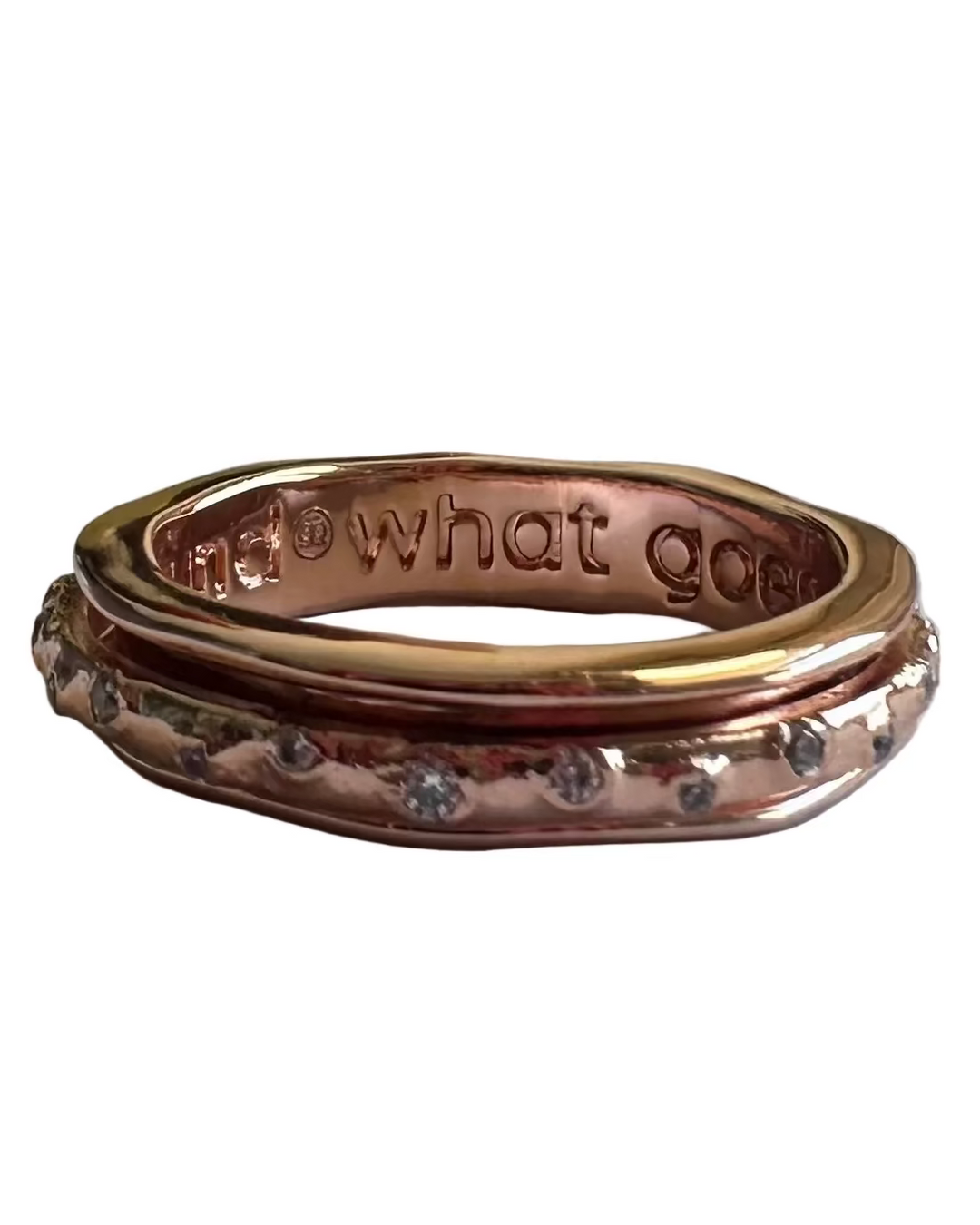 Rhinestone Rose Gold Ring - Size 7