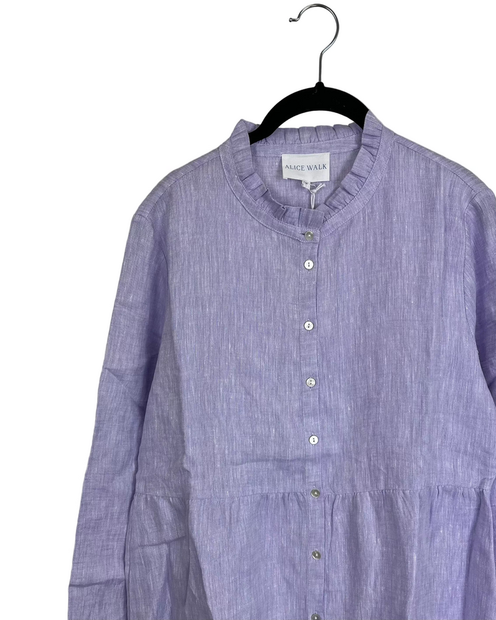 Lavender Purple Long Linen Dress - XS, S, M, L, XL