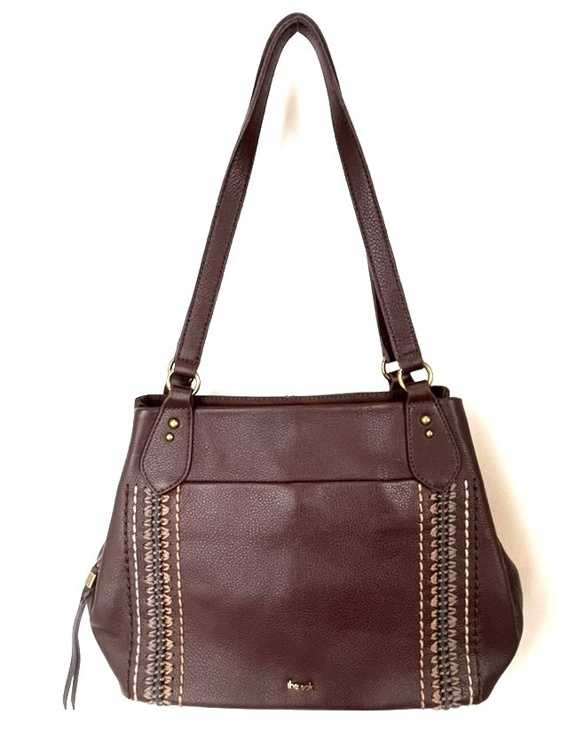Brown Embroidered Shoulder Bag