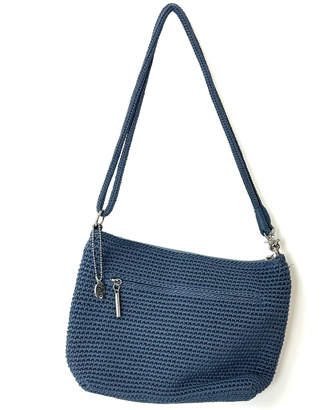 Slate Blue Crochet Shoulder/Crossbody Bag