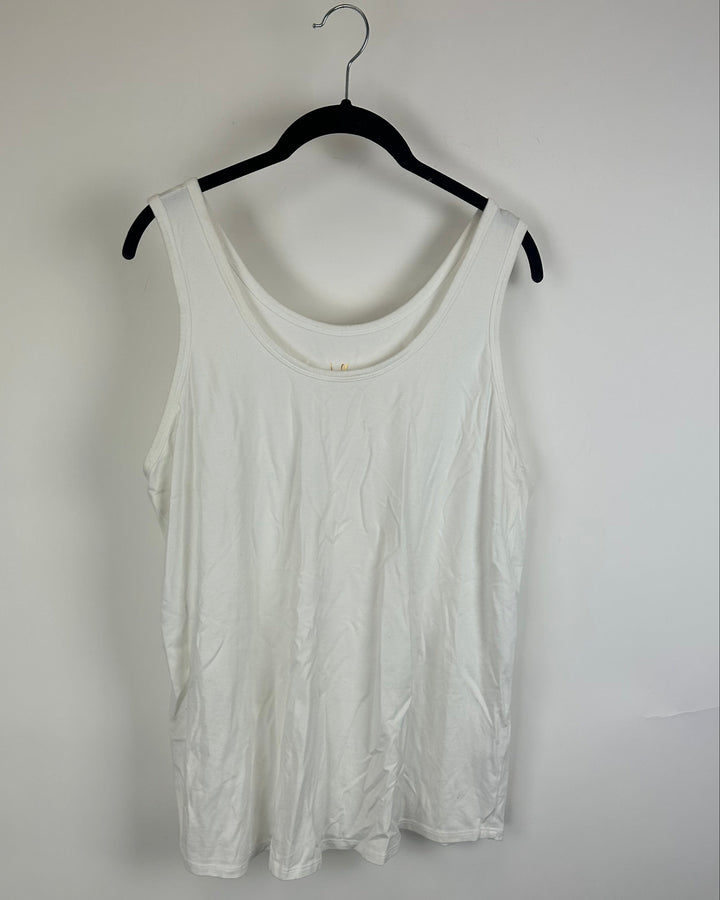 White Scoop Neck Tank Top - Size 14/16