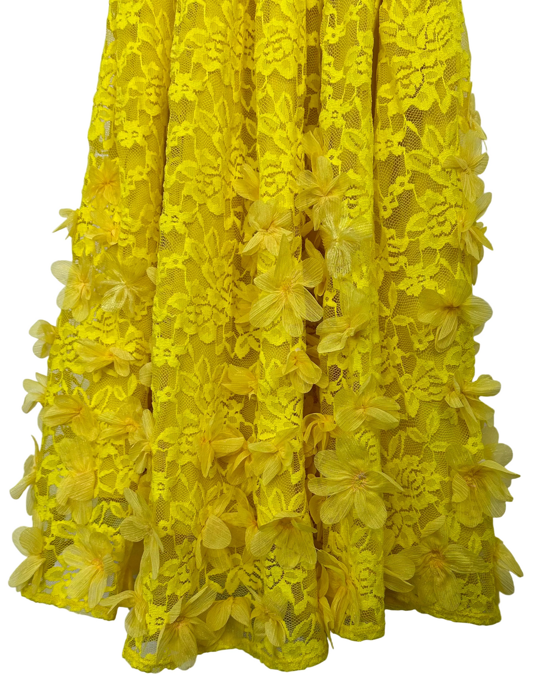 Yellow Lace And Flower Dress- Large
