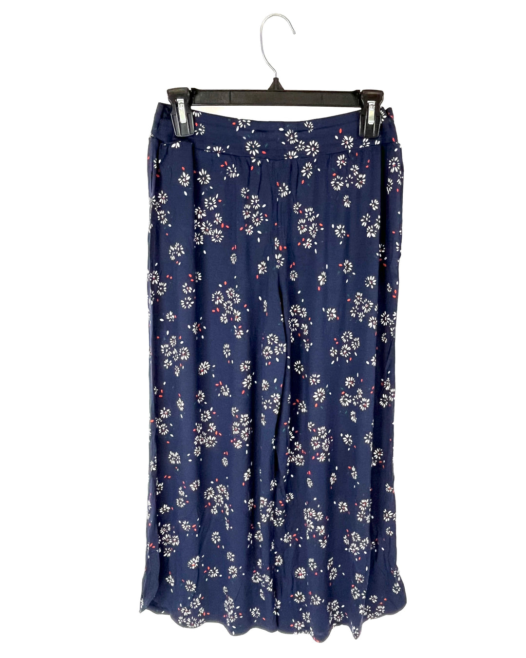 Navy Blue Floral Pajama Pants - Small