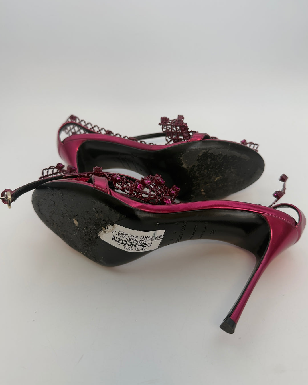 Metal Dark Pink Heels - Size 38