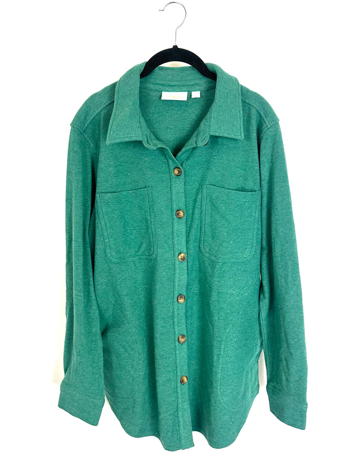 Green Button Up Sweater- Size 6/8